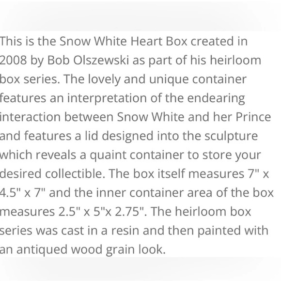 Rare Disney Showcase Collection Snow White Heirloom Box by Robert Olszewski - Picture 13 of 13